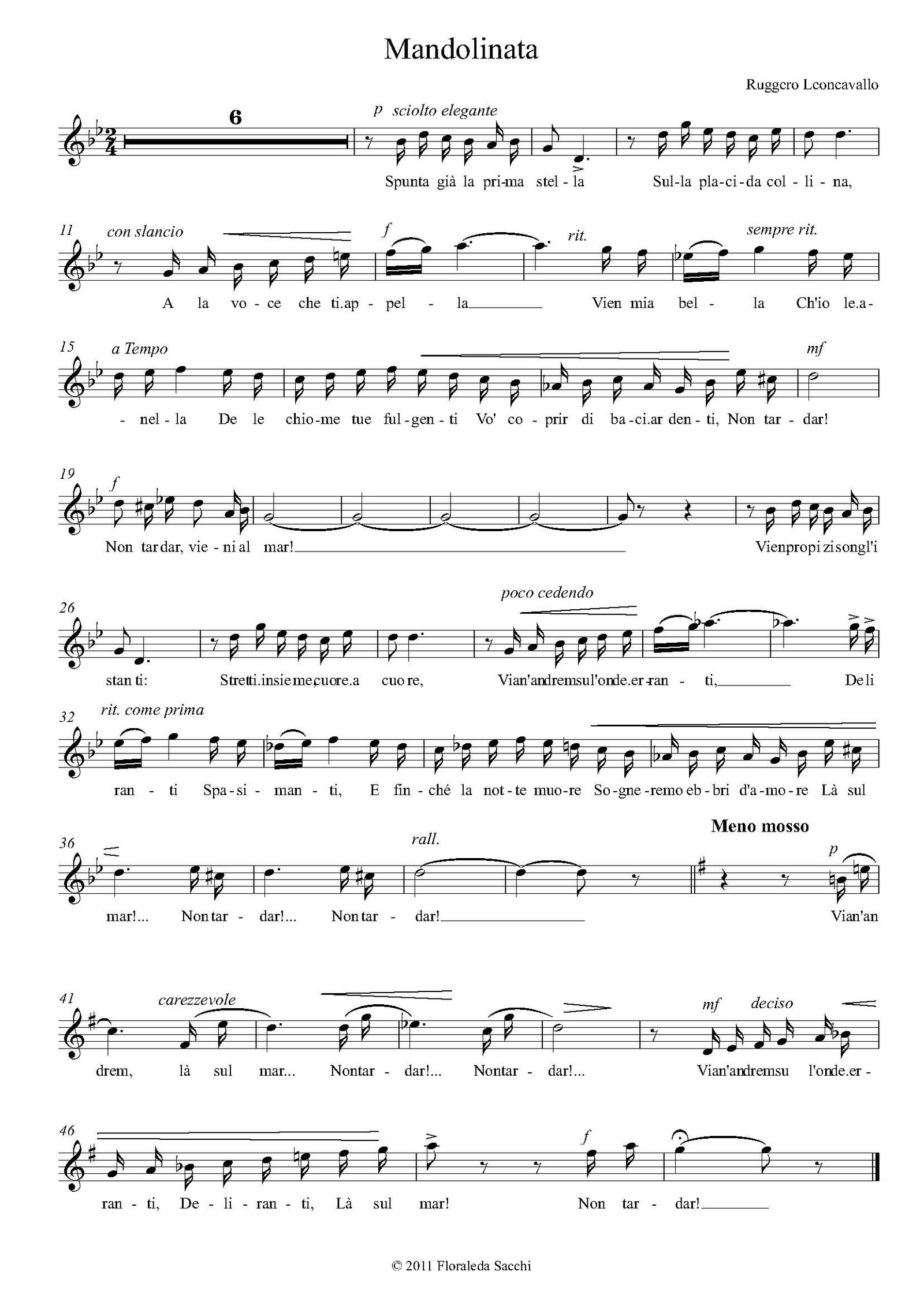 Leoncavallo: 11 Romanze (High Voice, Harp) - Floraleda Sacchi